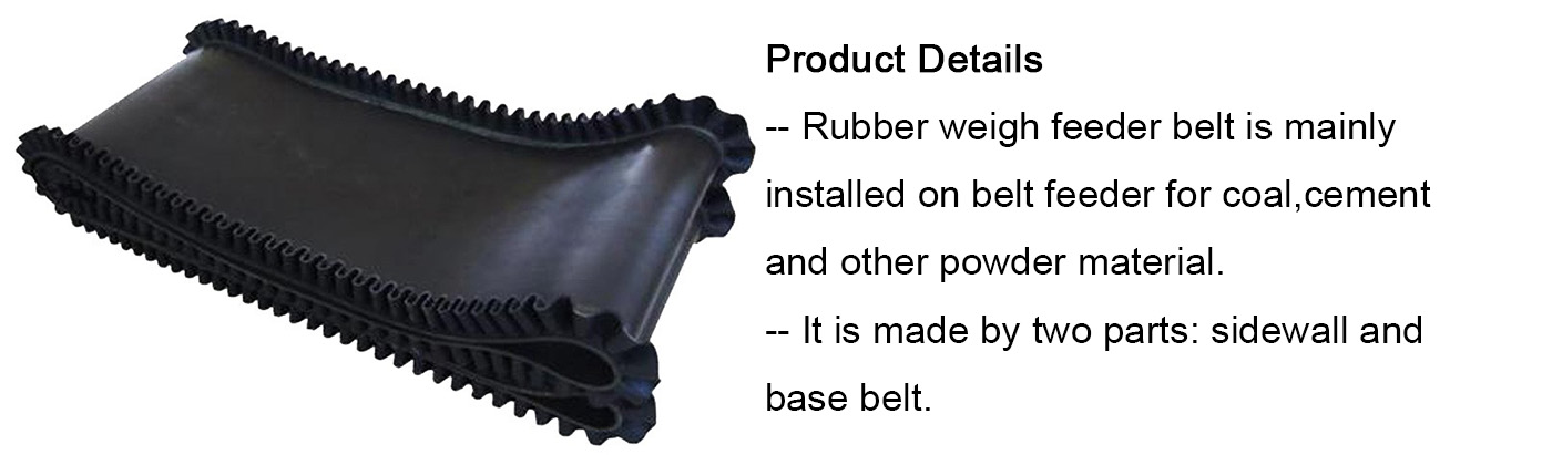 Upward cleat sidewall skirt rubber conveyor belt